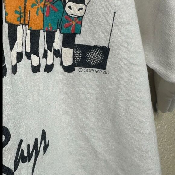 Vintage 80s Wisconsin Cows Funny T Shirt Medium - Picture 4 of 7